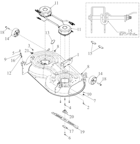 Deck Diagram and Parts List for ZT1-42E (34BBA2CS710)(2022) Cub Cadet Lawn Tractor